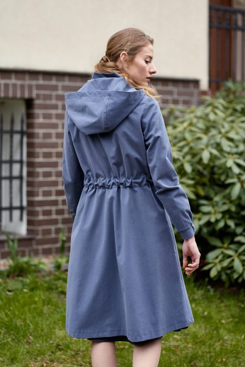 Parka Linda bawełna z elastanem szarobłękitna