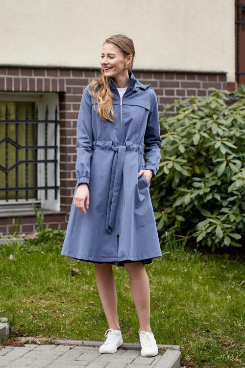 Parka Linda bawełna z elastanem szarobłękitna