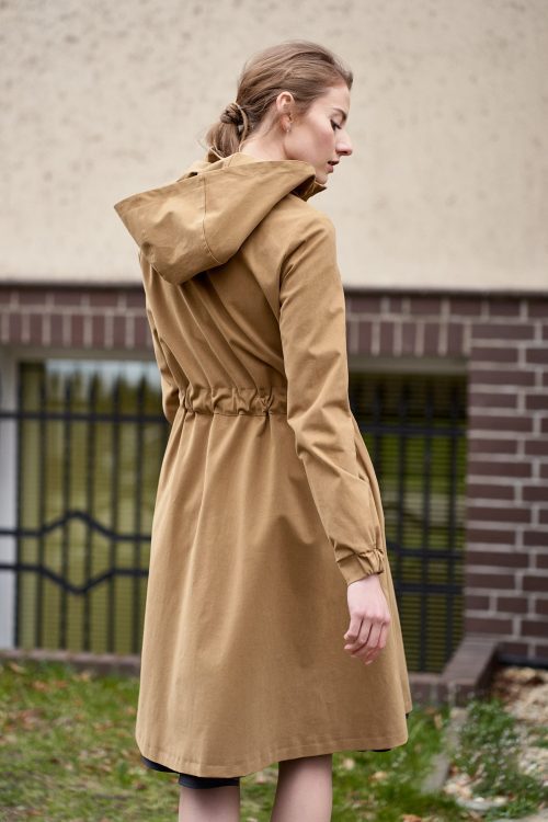 Parka Linda bawełna z elastanem camelowa