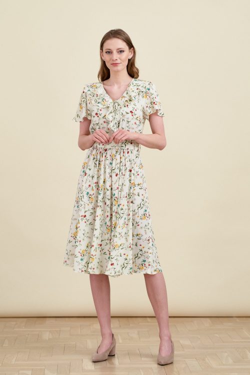 Sukienka Eulalia Anemone kremowa