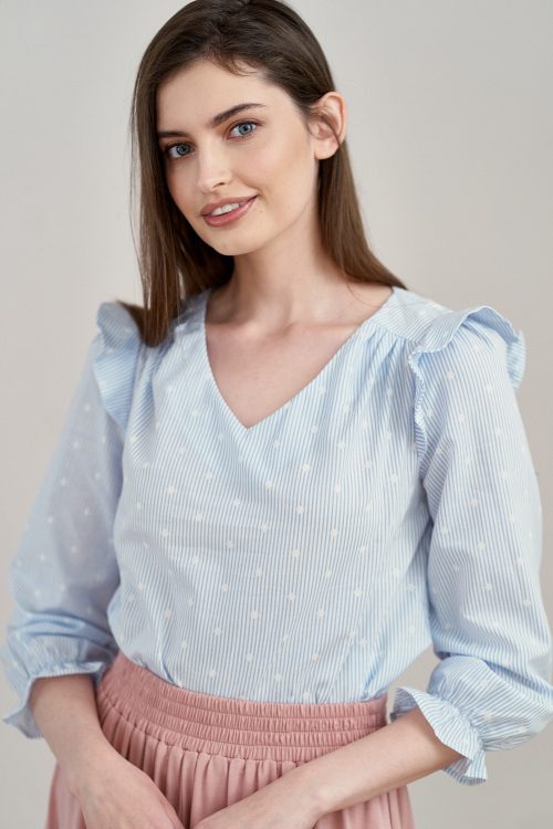 Bluzka Ina w błękitne prążki