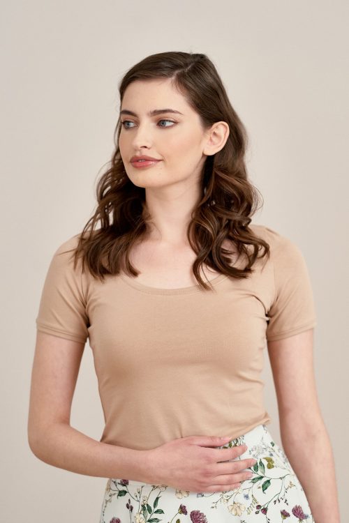 Bluzka Urania taupe ciemny