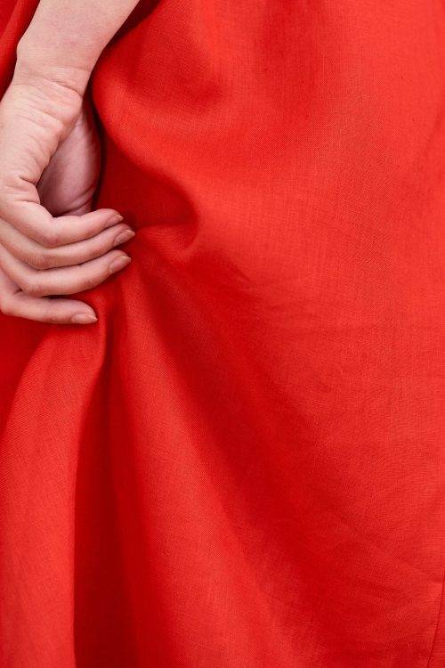 Sukienka Melania lniana czerwona