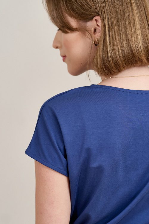 Bluzka Kordelia granat burzowy mikromodal krótki rękaw