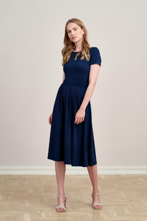 Sukienka Emelina Black Iris mikromodal krótki rękaw