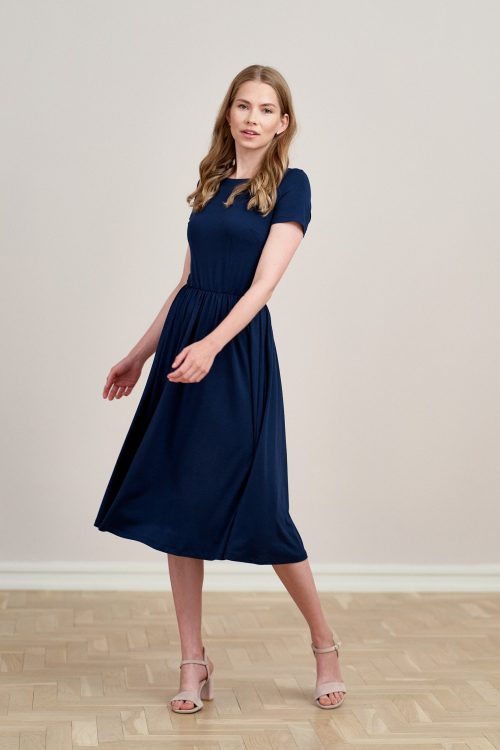 Sukienka Emelina Black Iris mikromodal krótki rękaw