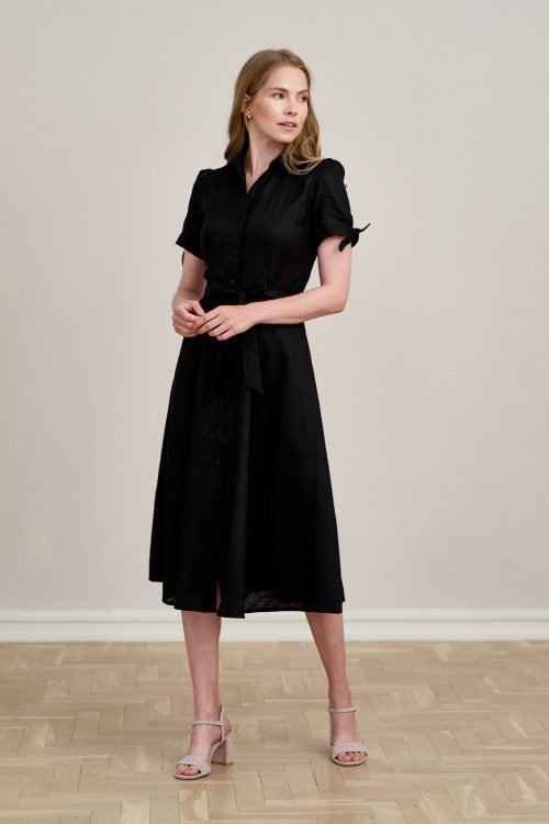 Sukienka Ariana lniana czarna