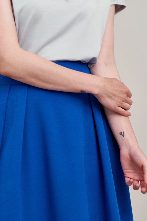 Spódnica Lucia krepa wiskozowa kobaltowa
