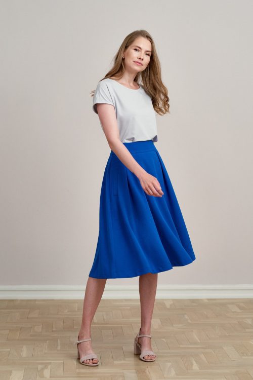 Spódnica Lucia krepa wiskozowa kobaltowa