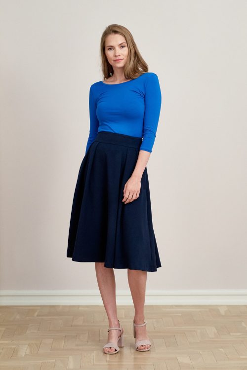 Spódnica Lucia krepa wiskozowa granatowa