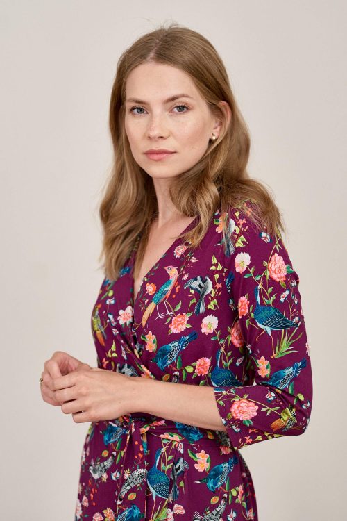 Sukienka Aida Aves śliwkowa