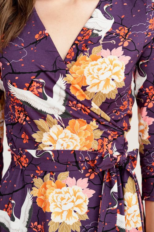 Sukienka Aida Tori śliwkowa bawełna